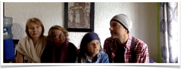 Manleys and Pillon in hotel room in Mexico